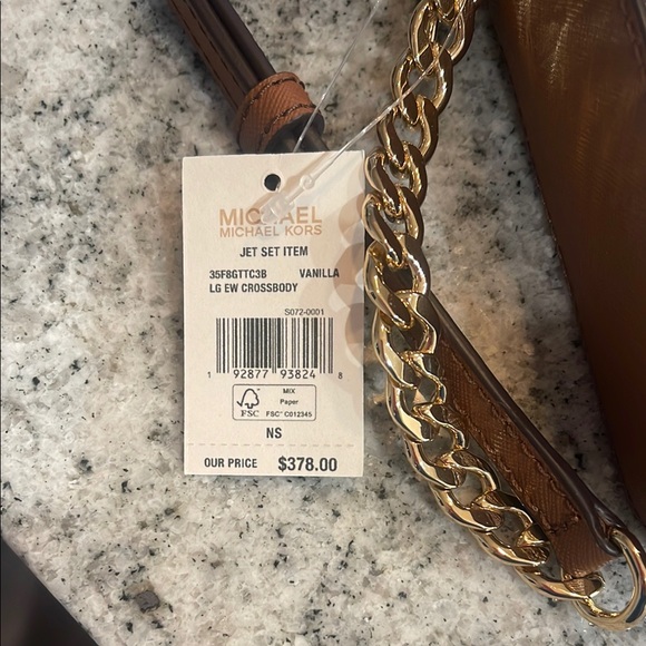 Michael Kors Brown and Cream Women's Jetset crossbody Bag. - Picture 3 of 6